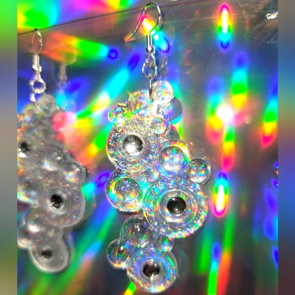 Sparkle Bubble Resin Earrings - Picture 5 of 5